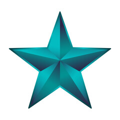 Obraz premium Blue star 3d icon on white background. Vector illustration