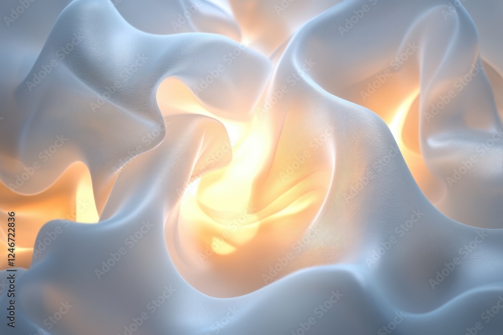 Aufkleber abstract fabric swirling with soft light creating a serene visual in a calm atmosphere