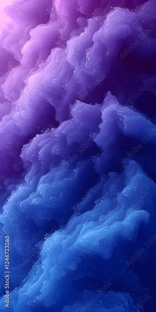 Poster a mesmerizing abstract texture featuring swirling waves of deep blue and violet hues, creating a dre