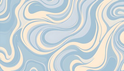 Fototapeta premium Abstract fluid pattern, swirling blue and white marble texture, organic wavy lines, soft pastel color palette, smooth blended gradient, ethereal aquatic design
