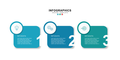 Vector Infographic label design template with icons and 3 options or steps. for your business data. Vector Illustration.