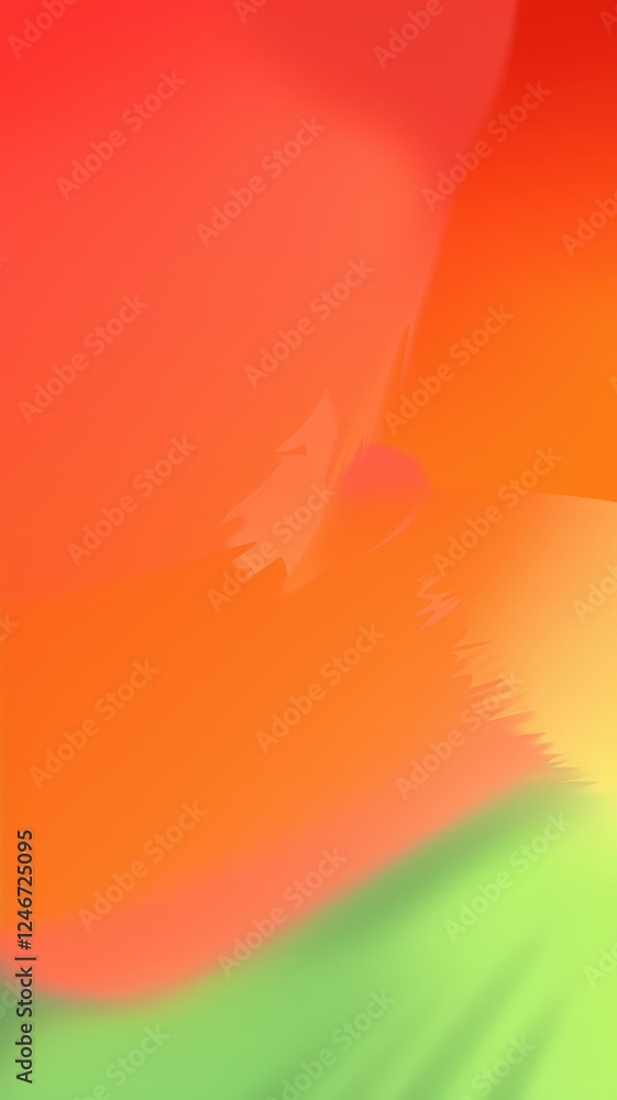 Poster a vibrant abstract image featuring blended hues of orange and green, creating a dynamic visual effec