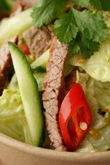 salad with meat macro
