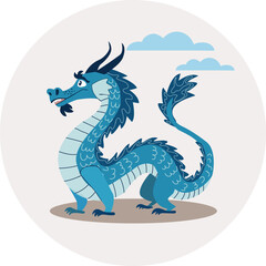 Cute dragon cartoon style illustration.