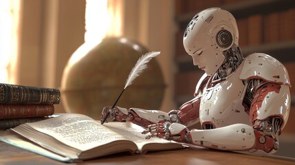 stock robot pens with a feather