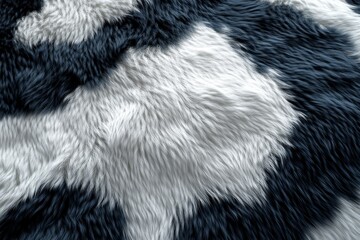 Abstract Swirling Texture  Black and White Faux Fur, Soft, Luxurious, Textured Background