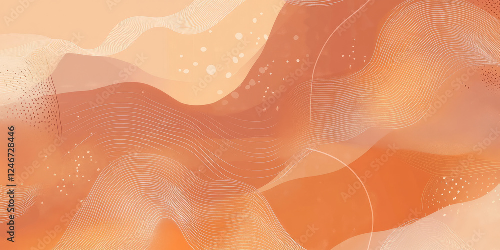 Wall mural a sunset orange background with soft, flowing patterns of light and abstract shapes blending togethe