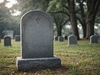 Fototapeta premium An Image of Tombstone in the Cemetery