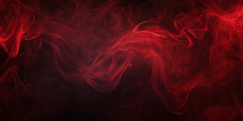 Fototapeta premium A deep red background with abstract smoke-like tendrils swirling in from the edges. The dark, moody design is ideal for mysterious branding, gothic themes, or digital art with a touch of drama.
