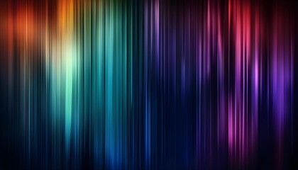 Fototapeta premium colorful abstract background, vertical light streaks, rainbow spectrum, digital art, vibrant colors, gradient effect, futuristic, glowing lines, aurora borealis inspired, high contrast