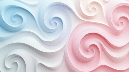 Velvet coil pattern in soft pastel tones with minimalistic
