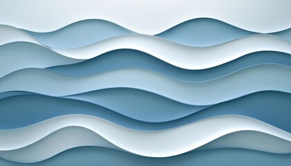 Seamless Pastel Blue 3D Wave Texture for Abstract Background or Wallpaper, Elegant Minimalist Design
