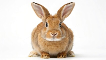 Fototapeta premium Close-up of a Cute Brown Rabbit with Big Ears