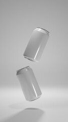aluminum beverage can on neutral background