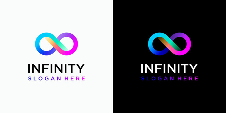 Colorful infinity vector logo design with modern, simple, clean and abstract style.