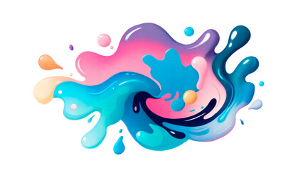 Vibrant splash of colorful liquid shapes for modern abstract art and design concept