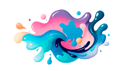 Vibrant splash of colorful liquid shapes for modern abstract art and design concept