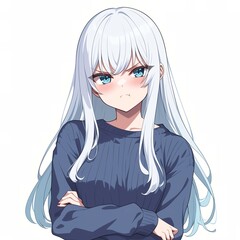 アニメ調の美少女の切り抜き用素材