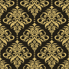 Seamless Vintage Damask Floral Pattern Wallpaper with Ornamental Design. Vector illustration.