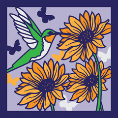 3D Hummingbird Flying Layered Papercut