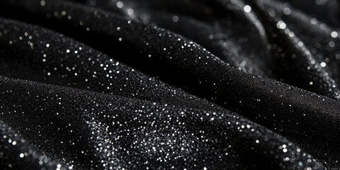 A deep onyx black glitter backdrop, with hints of silver specks that shimmer subtly. The dramatic design adds a touch of luxury, perfect for elegant event promotions, nighttime fashion, or upscale