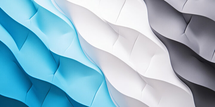 A contemporary abstract background with three colors--light blue, bright white, and charcoal gray--blending in geometric patterns. This sleek and modern design is ideal for tech, corporate branding,