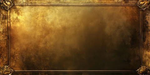 Burnished gold plate background with slight aging and tarnishing around the edges. The warm, lustrous gold evokes a sense of luxury and prestige, perfect for elegant packaging or premium design