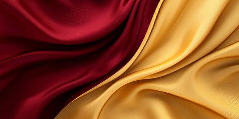 Obraz premium A rich abstract background with three colors--golden yellow, deep red, and warm brown--flowing seamlessly together to create a sophisticated, luxurious design. Perfect for upscale branding or premium
