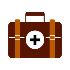 Obraz premium First Aid Kit silhouette color vector image art illustration.