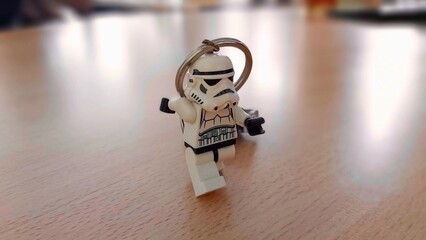 Obraz premium Action figure key chain of a famous Stormtrooper character from the Star Wars franchise on October 20, 2020 in Yogyakarta, Indonesia