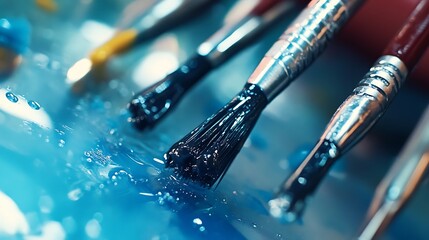 Details visual of a dental tool with grease on the brushes