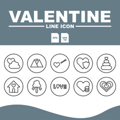 icon valentine set