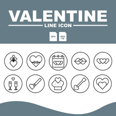 icon valentine set