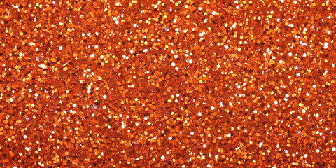 A striking orange glitter background, with a bold, fiery sparkle that catches the light in an energetic way. The intense color is perfect for promotional materials, summer events, or high-energy