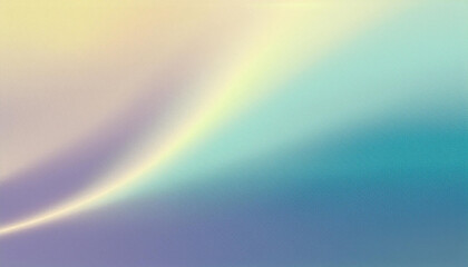 Pastel blue purple lilac lavender green turquoise agua teal yellow beige white abstract background. Color gradient ombre. Noise grain granular particle spray. Line wave. Light soft pale. Metallic foil
