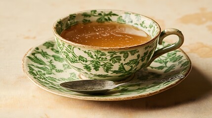 Fototapeta premium A cup of tea in an ornate china teacup 