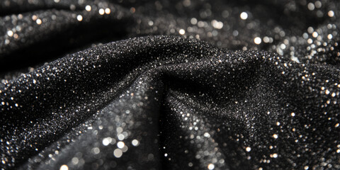 A deep onyx black glitter backdrop, with hints of silver specks that shimmer subtly. The dramatic design adds a touch of luxury, perfect for elegant event promotions, nighttime fashion, or upscale