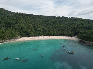 tailand coastline seen from a drone