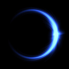 Glow swirl light effect. Circular lens flare. Abstract rotational lines. .Power energy element. Luminous sci-fi. Shining lights. Swirl trail effect. .Dynamic ellipse. Neon gradient. Glint spiral.