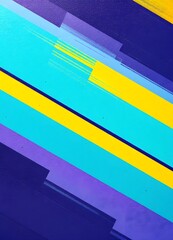 Abstract Geometric Design With Purple and Yellow Elements in a Retro Illustration