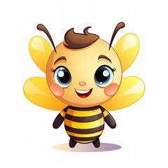 Adorable Baby Bee Clipart Isolated on White Background for Projects and Designs