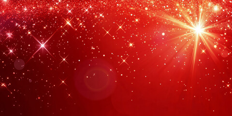 A radiant red glitter background, with large, sparkling flakes that reflect an intense shimmer. The bold, vibrant color creates a festive, energetic atmosphere, perfect for Christmas designs, party