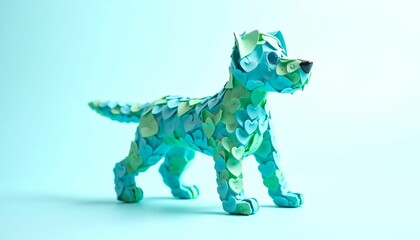 Fototapeta premium Picture of a puppy decorated with hearts