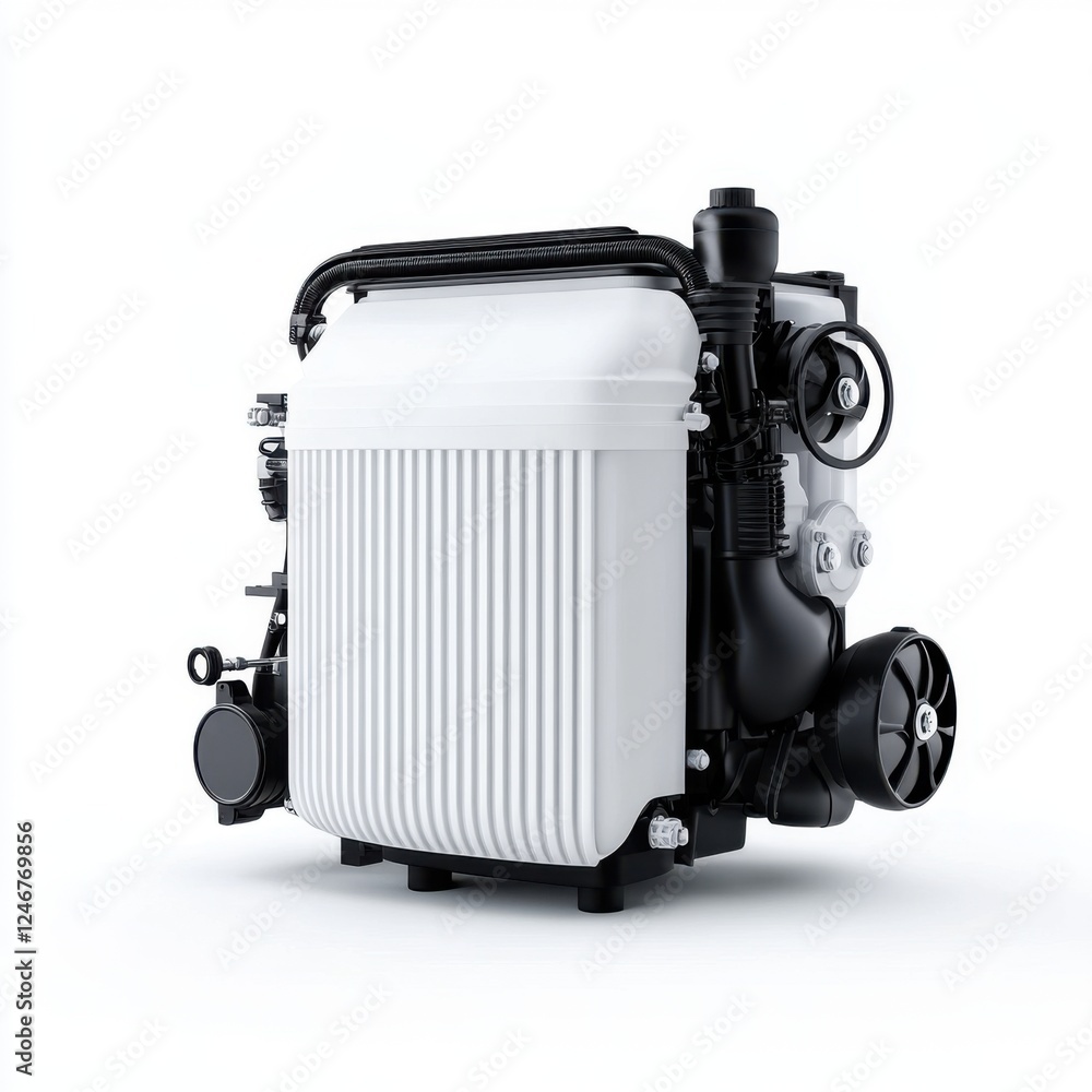 Poster compact engine component with sleek design for high-performance automotive applications