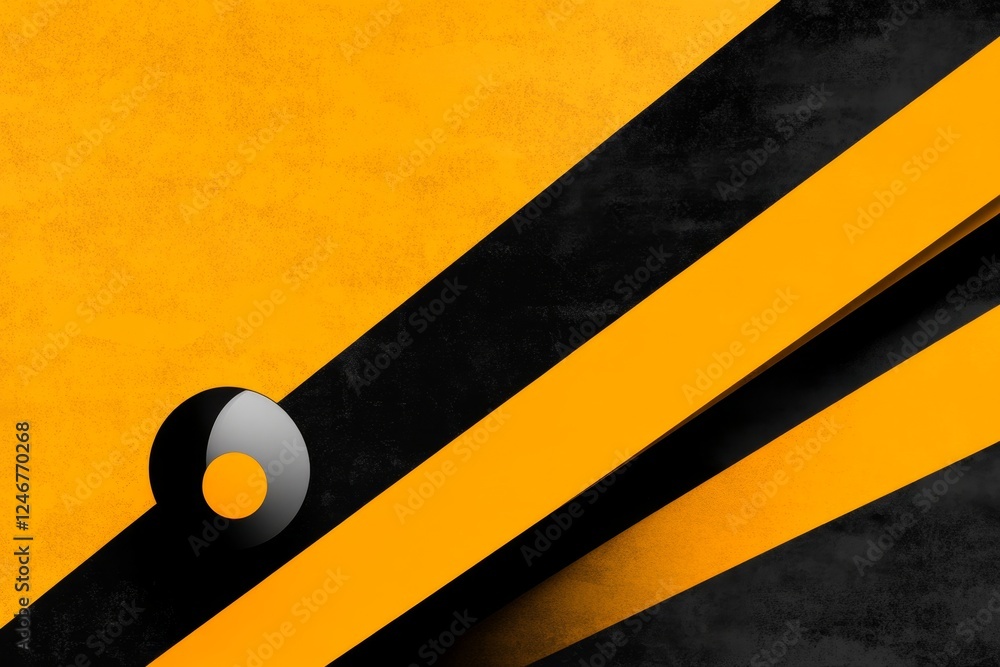 Poster a simple, clean icon of an inclined plane with a ball rolling down, symbolizing classical mechanics