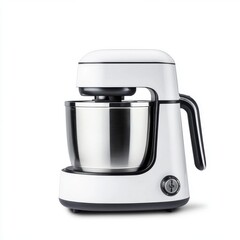 Modern White Stand Mixer with Stainless Steel Bowl and Sleek Handle for Baking and Cooking Enthusiasts