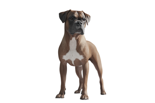 Boxer dog isolated on transparent or white background