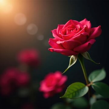 Petali di rose rosse aperti in un profondo scuro, scuro, fiore, velato