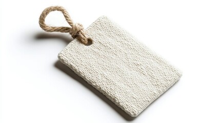 Double-sided cotton twill tag with detailed embroidery, showcasing vibrant branding, isolated against a clean white background for maximum visual impact.