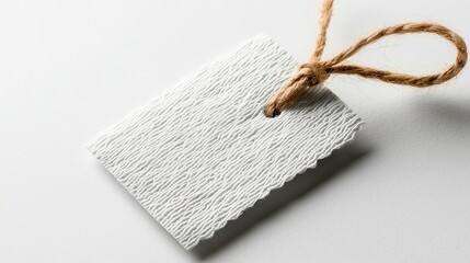 Eco-friendly Tyvek Fabric Label, soft touch texture, emphasizes durability and sustainability, showcased against a clean white backdrop for clear visibility and appeal